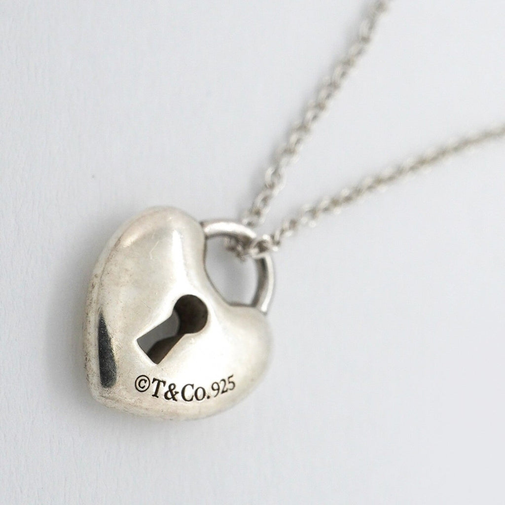 Heart Lock Pendant Necklace Sterling Silver