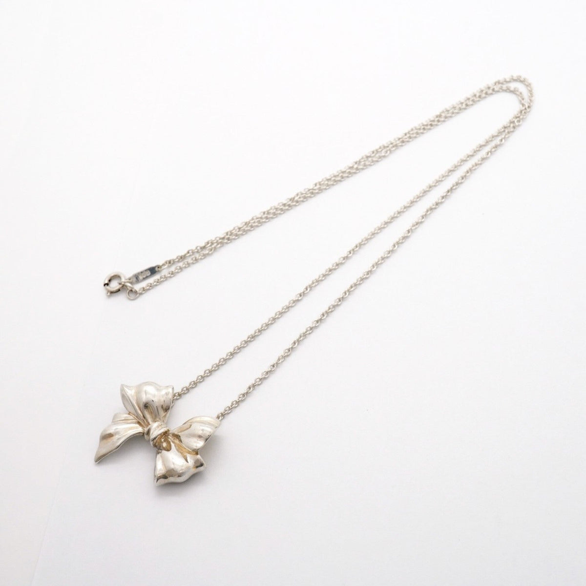 Ribbon Pendant Necklace Sterling Silver