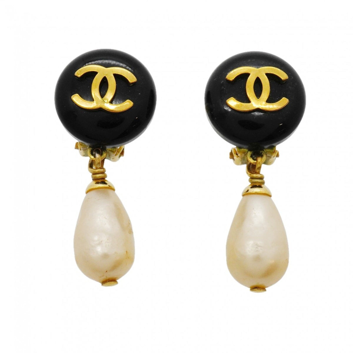 CC Logo Clip-On Earrings Metal Gold-Tone Metal