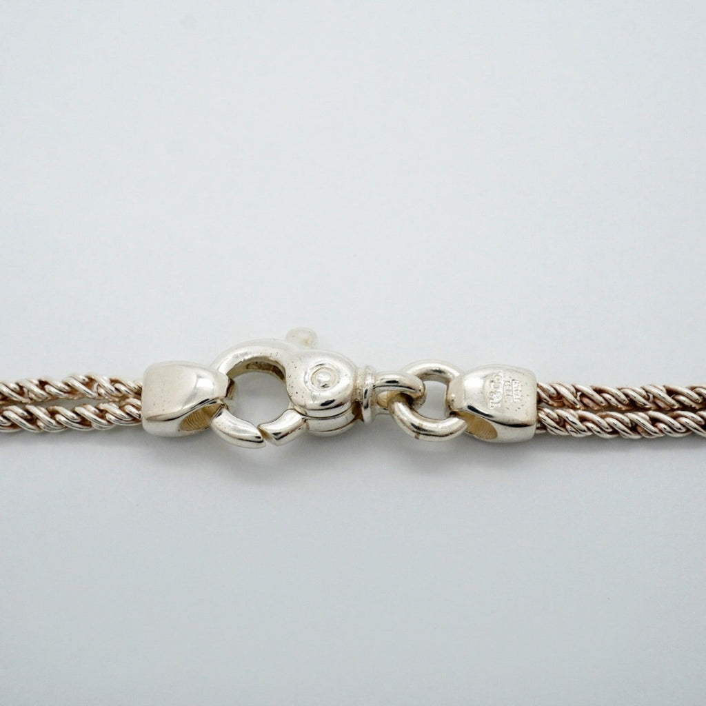 Center Knot Double Rope Pendant Necklace Sterling Silver