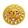 CC Logo Circle Brooch Metal