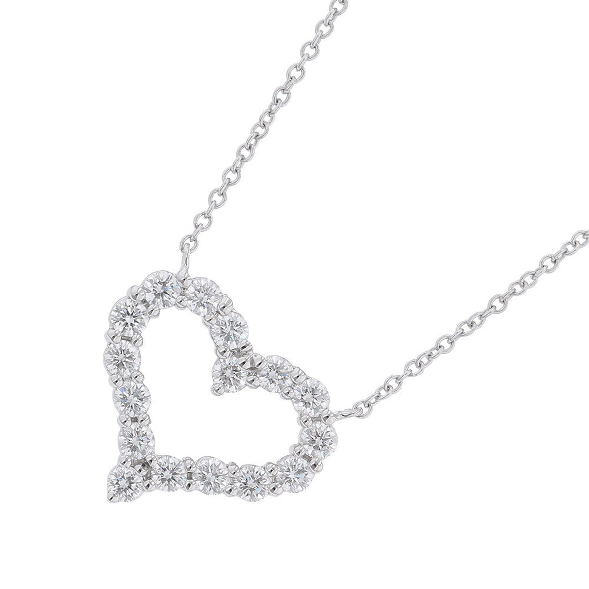 Sentimental Heart Pendant Necklace Platinum