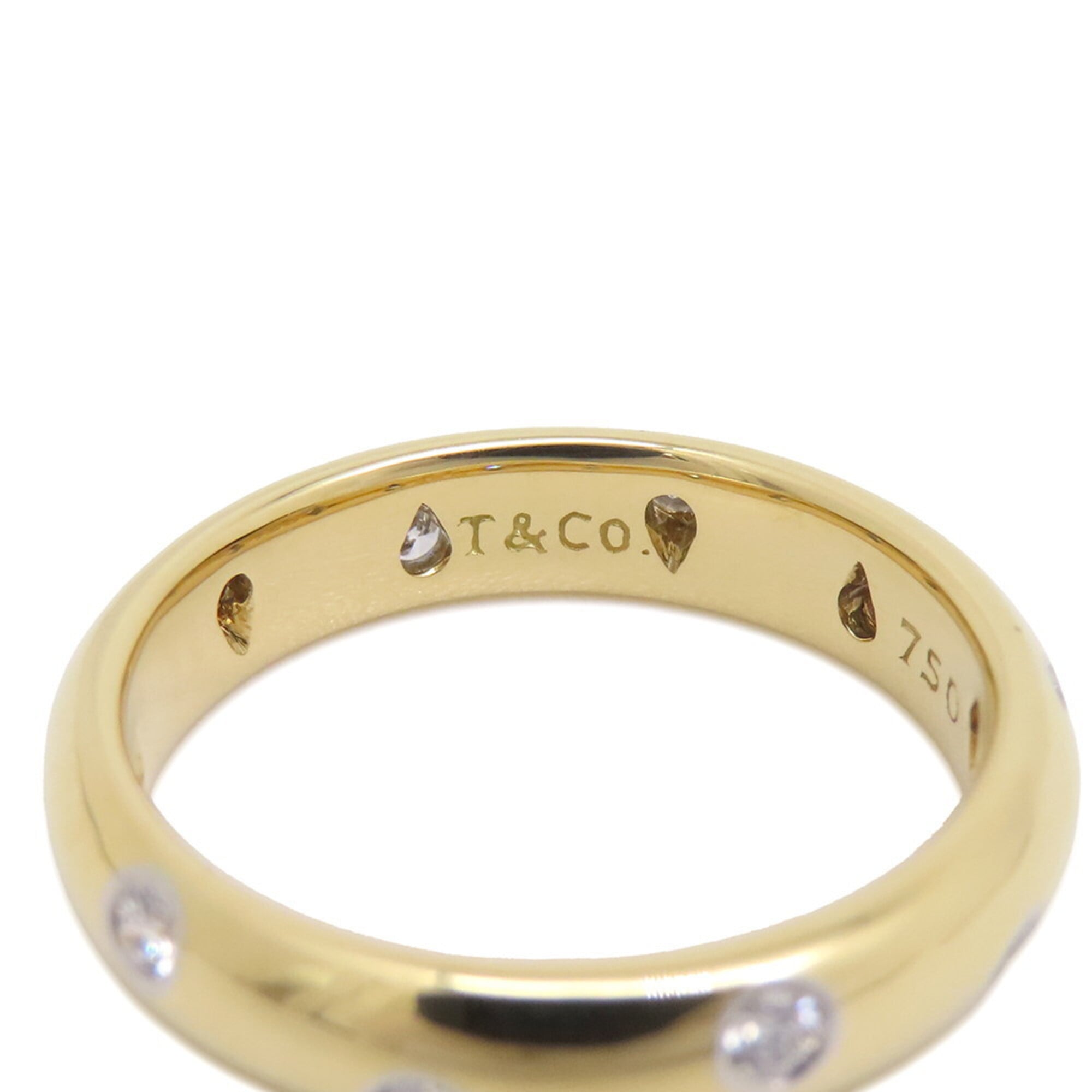 Band Ring Platinum and 18K Yellow Gold With Diamond