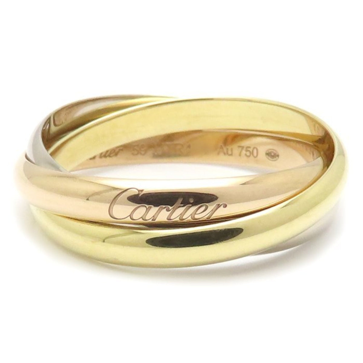Vendome Louis Cartier Band Ring 18K Tricolor Gold