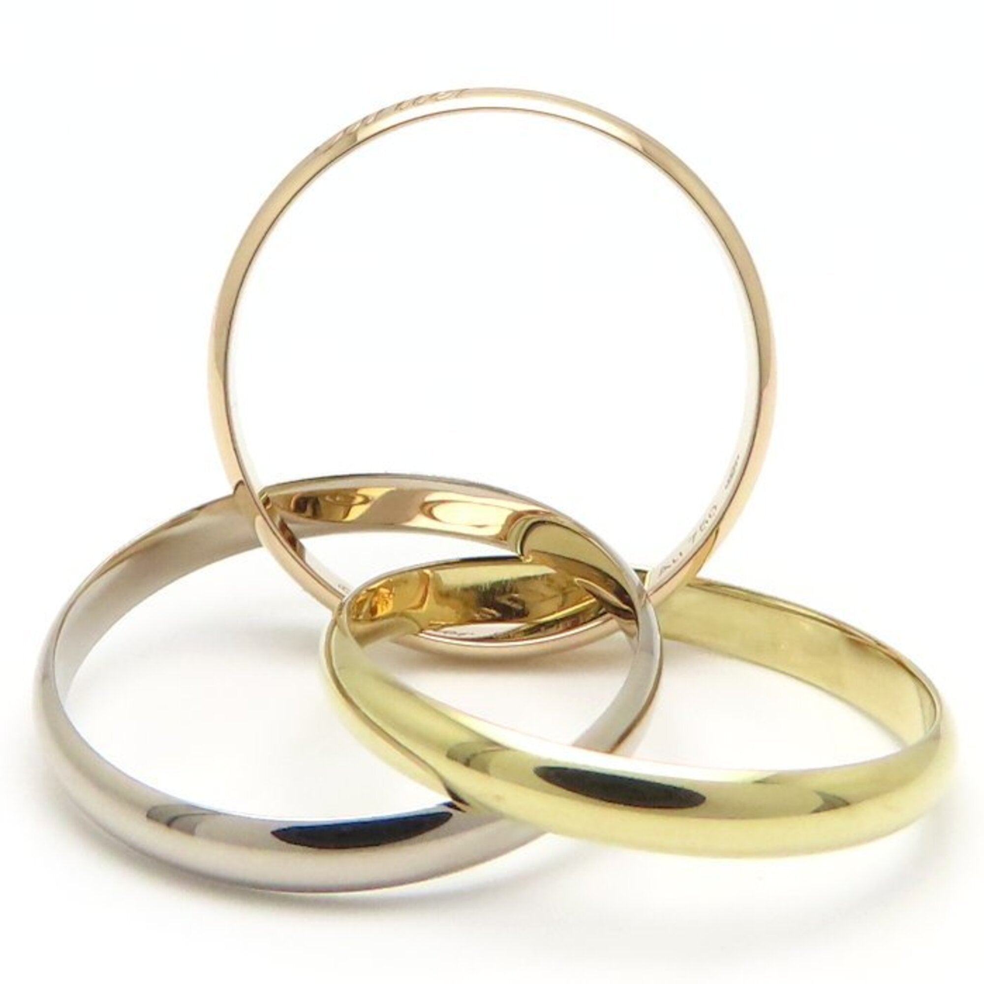 Vendome Louis Cartier Band Ring 18K Tricolor Gold
