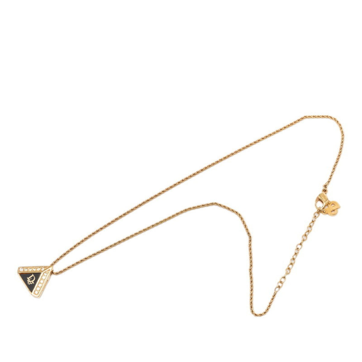 Pendant Necklace Gold and Rhinestone