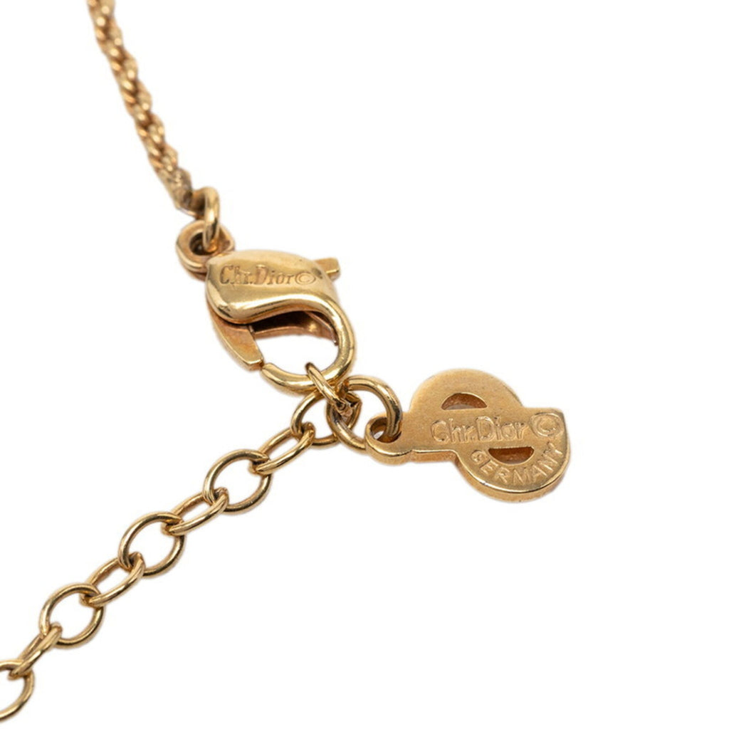 Pendant Necklace Gold and Rhinestone