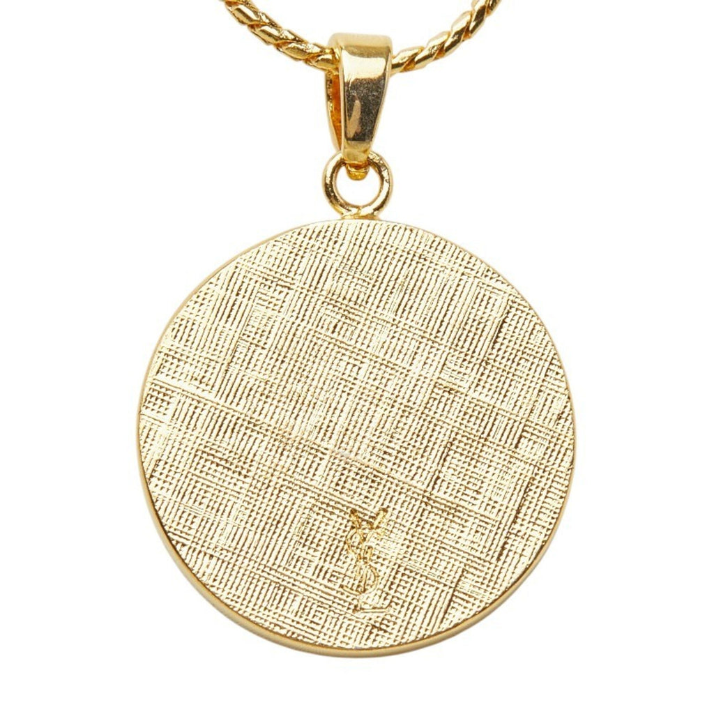 YSL Pendant Necklace Gold and Silver Plated Rhinestone