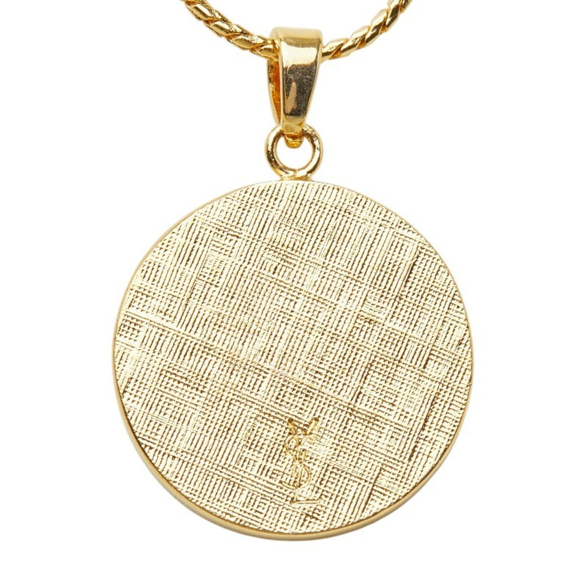 YSL Pendant Necklace Gold and Silver Plated Rhinestone