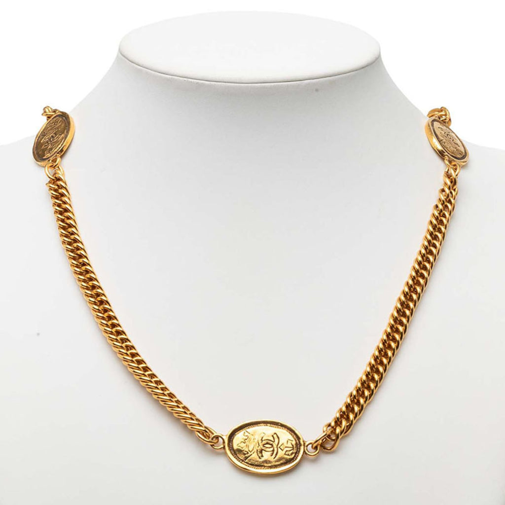 CC Logo Chain Pendant Necklace Metal