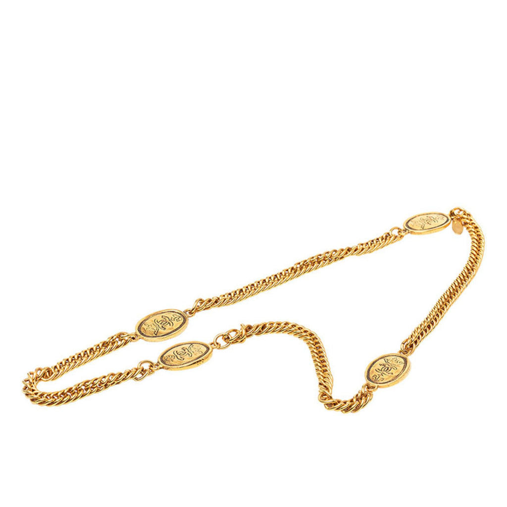 CC Logo Chain Pendant Necklace Metal