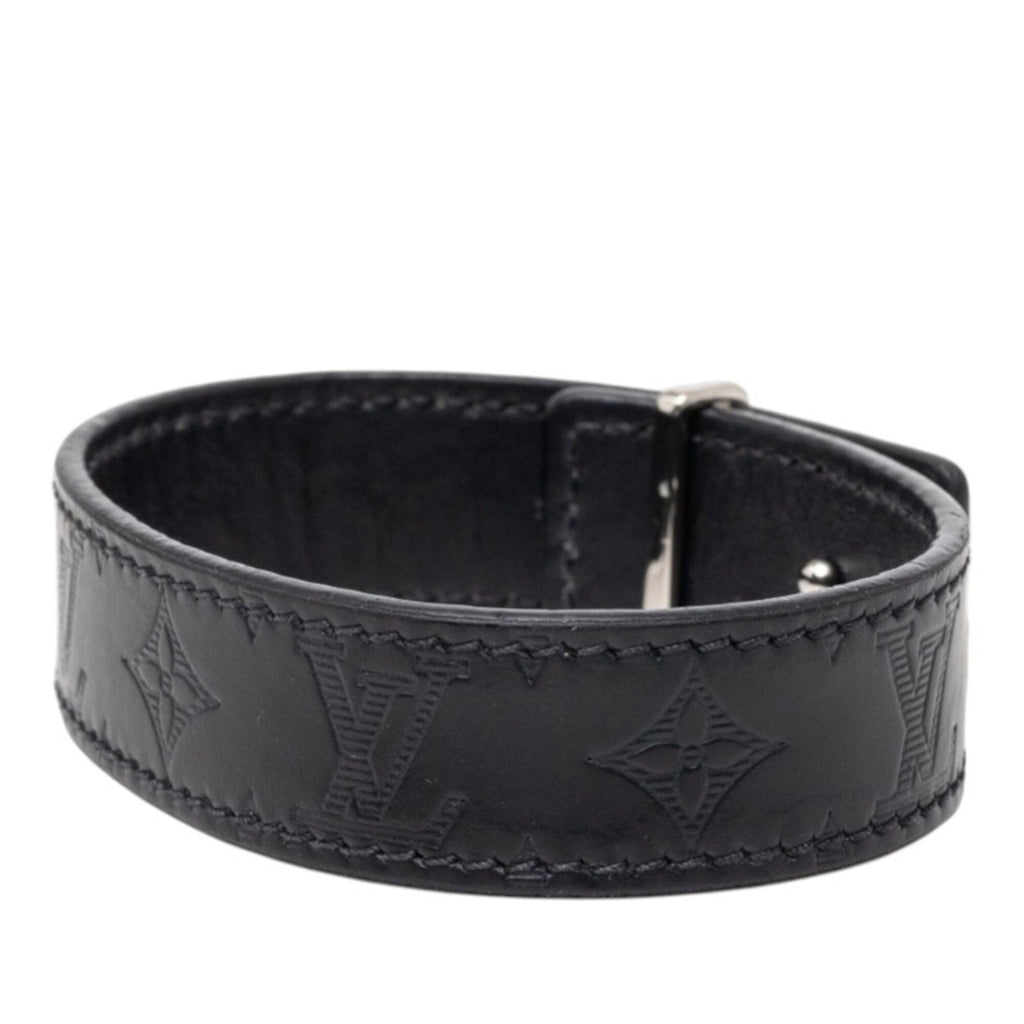 Monogram Bracelet Black Leather
