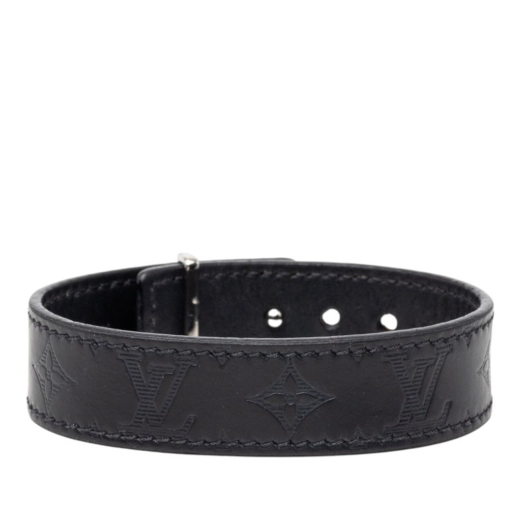 Monogram Bracelet Black Leather