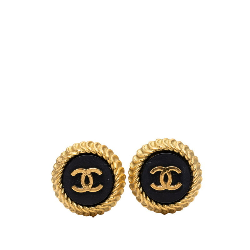 CC Logo Clip-On Earrings Gold-Tone Metal Gold-Tone Metal
