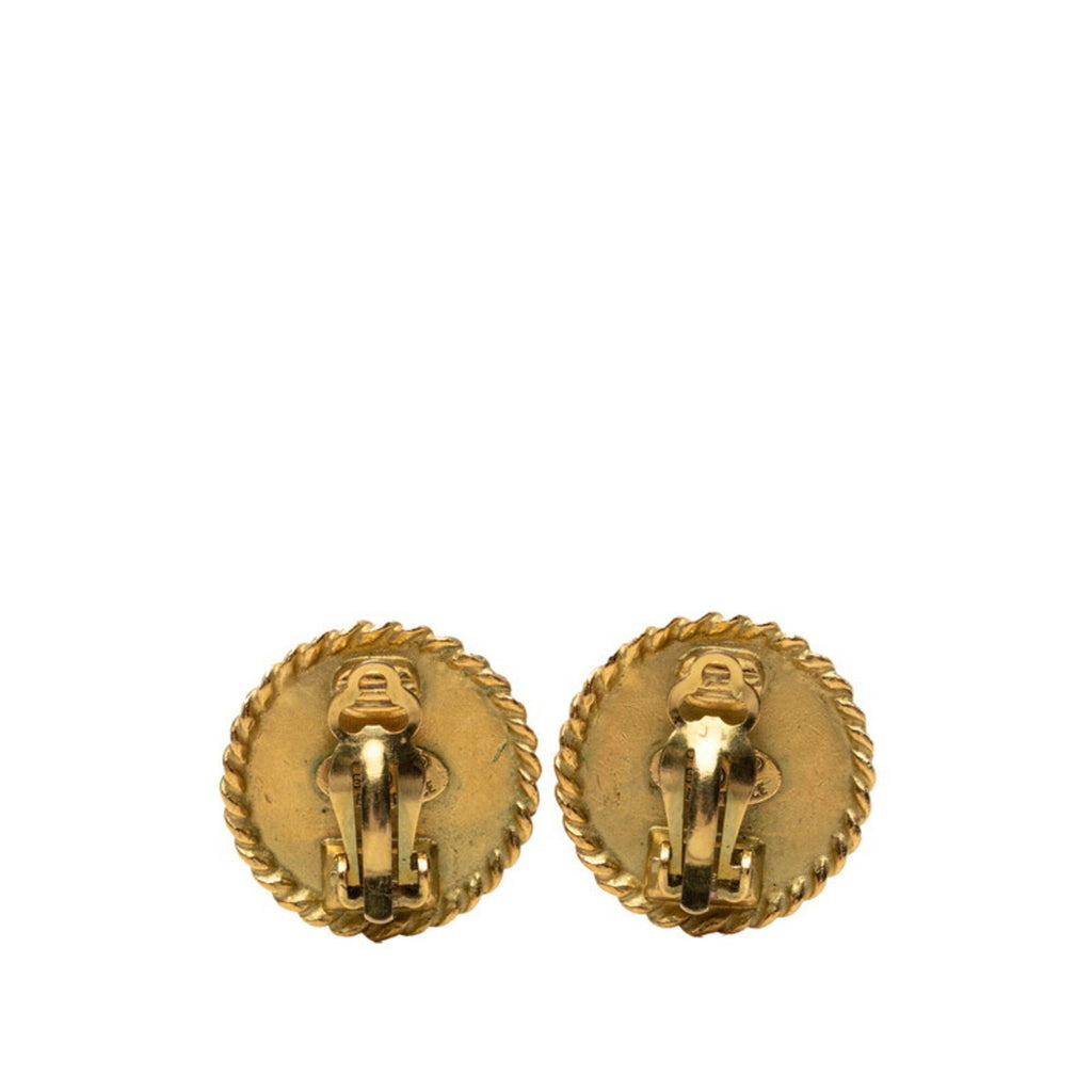 CC Logo Clip-On Earrings Gold-Tone Metal Gold-Tone Metal
