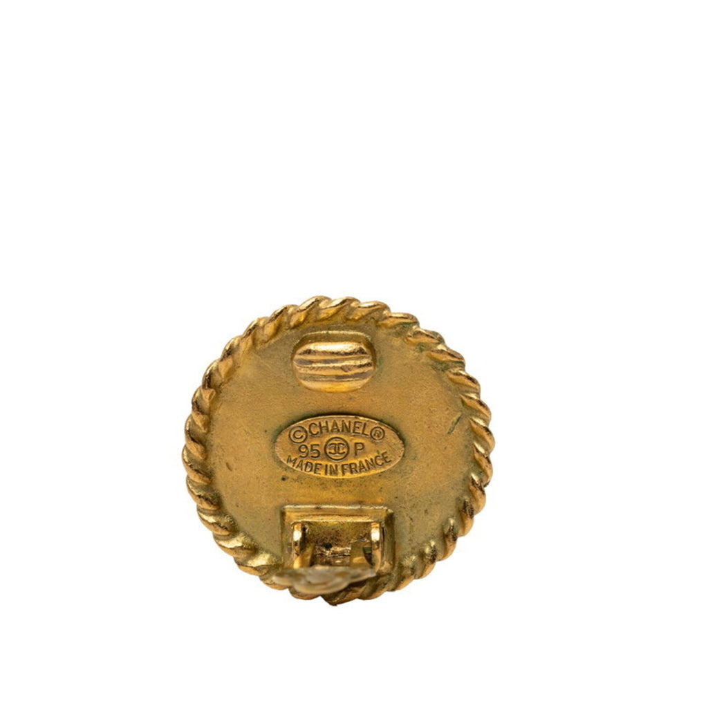 CC Logo Clip-On Earrings Gold-Tone Metal Gold-Tone Metal