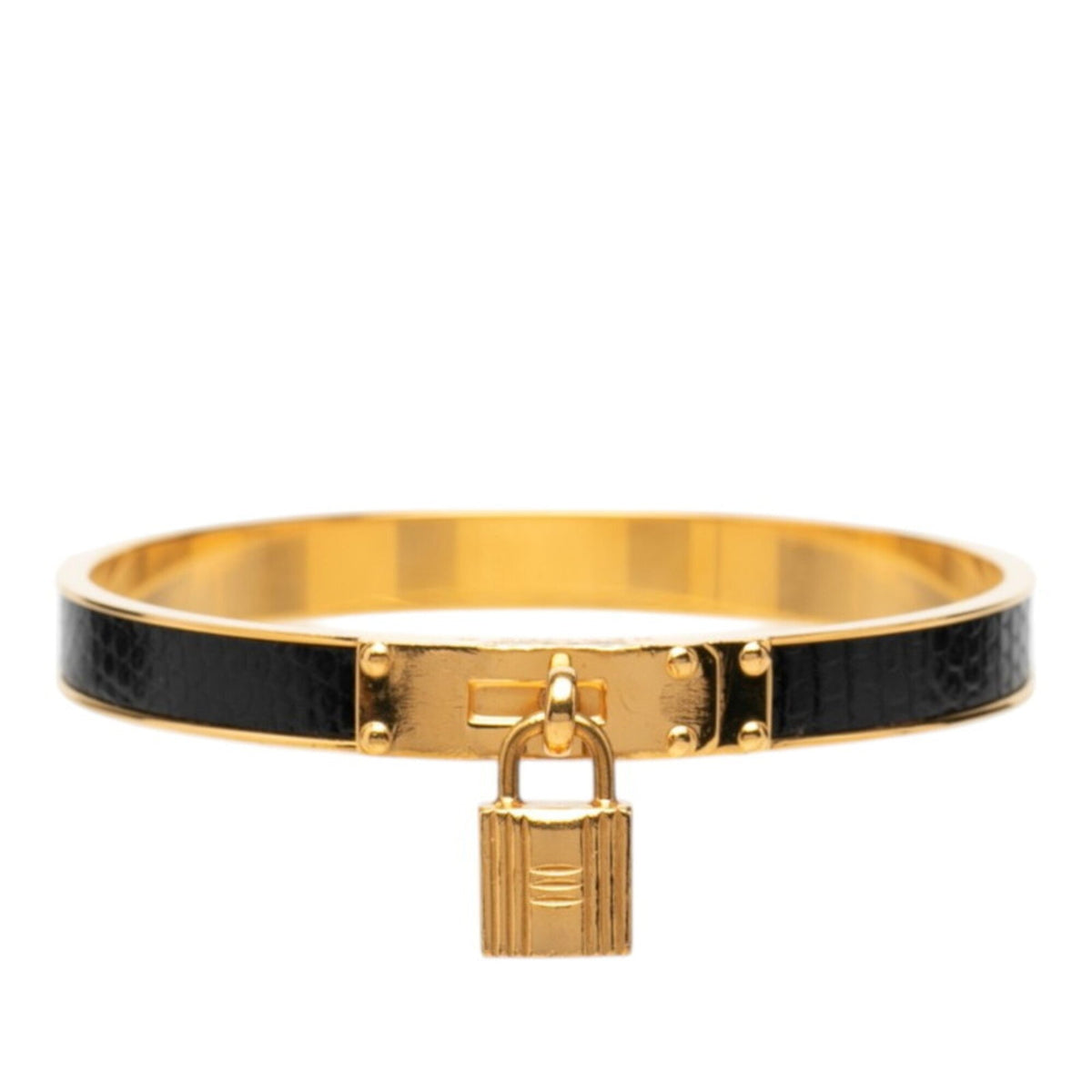 Kelly Bracelet Black Leather and Gold