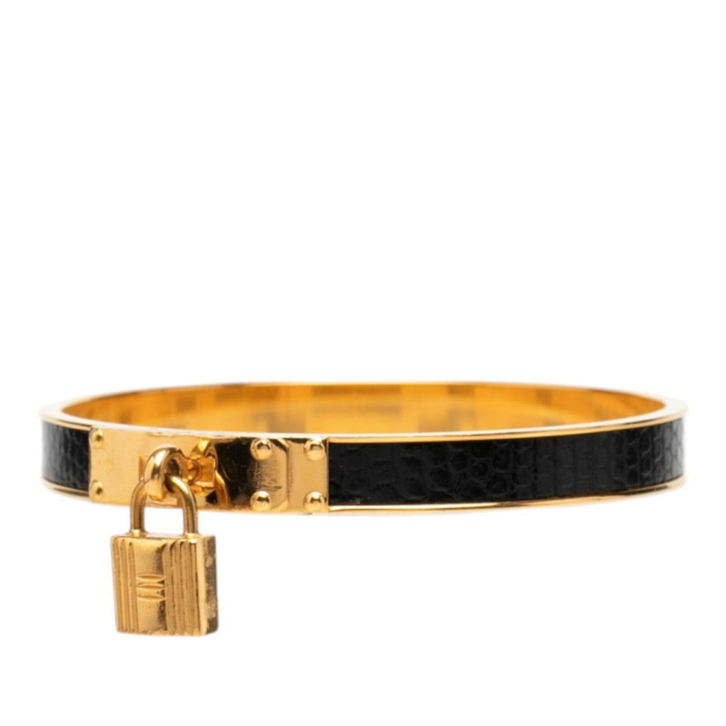 Kelly Bracelet Black Leather and Gold