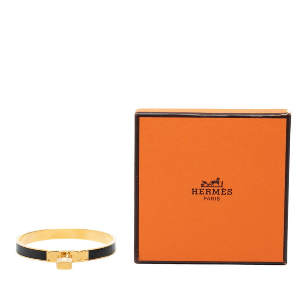 Kelly Bracelet Black Leather and Gold