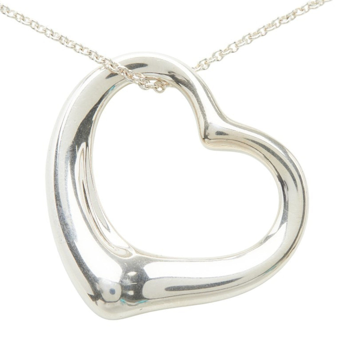 Open Heart Pendant Necklace Sterling Silver 32.3mm