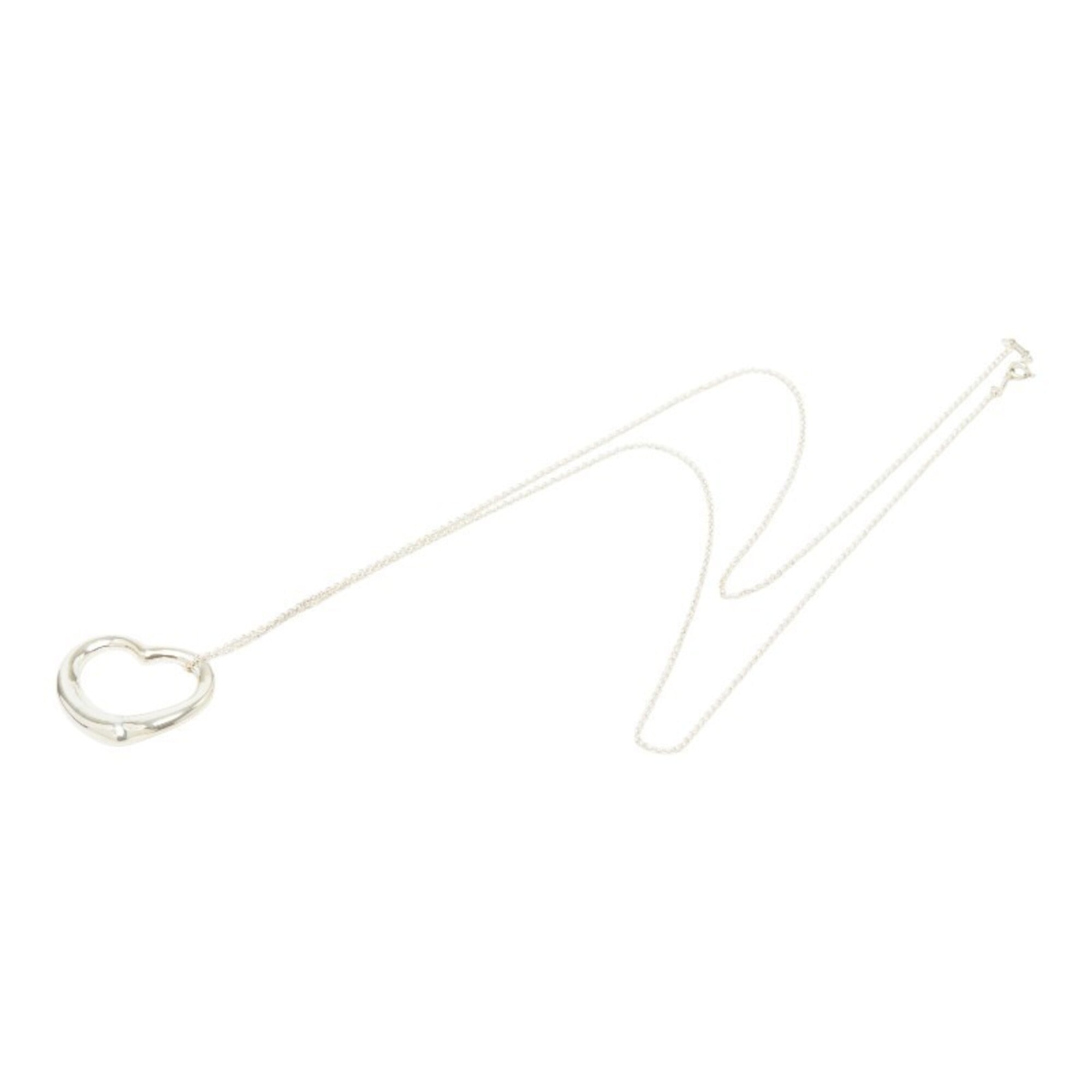 Open Heart Pendant Necklace Sterling Silver 32.3mm