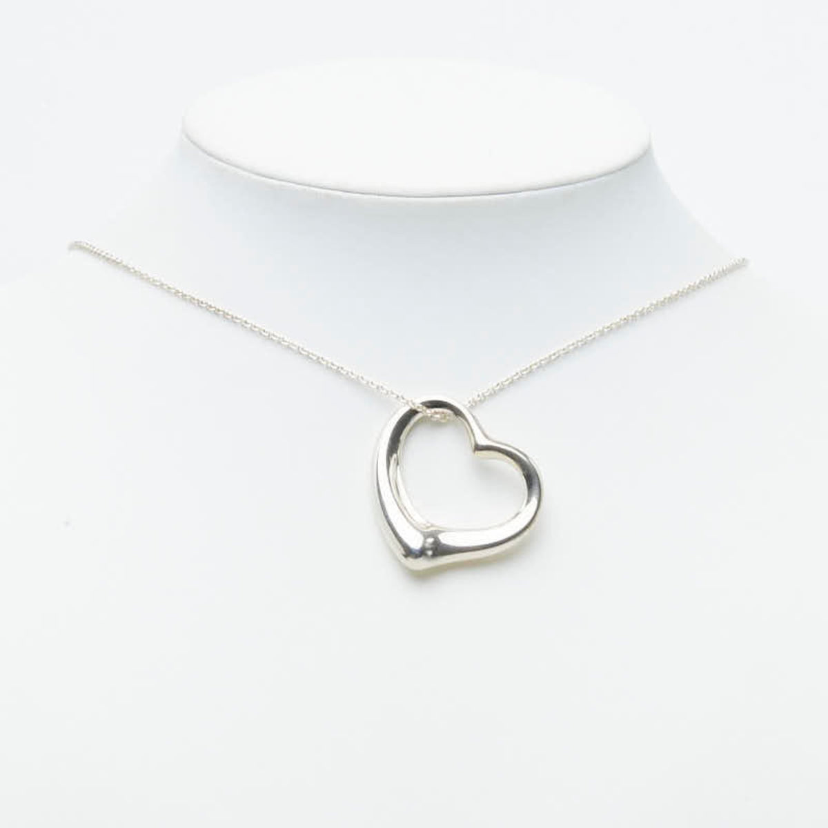 Open Heart Pendant Necklace Sterling Silver 32.3mm