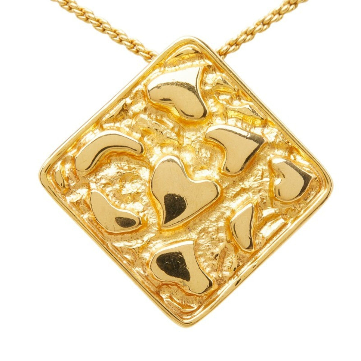 Heart Square Chain Pendant Necklace Gold Plated