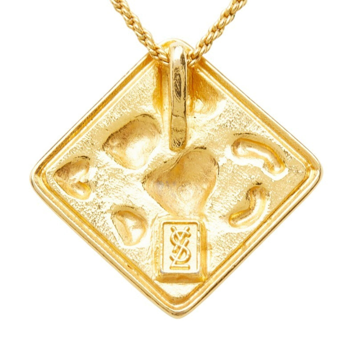 Heart Square Chain Pendant Necklace Gold Plated