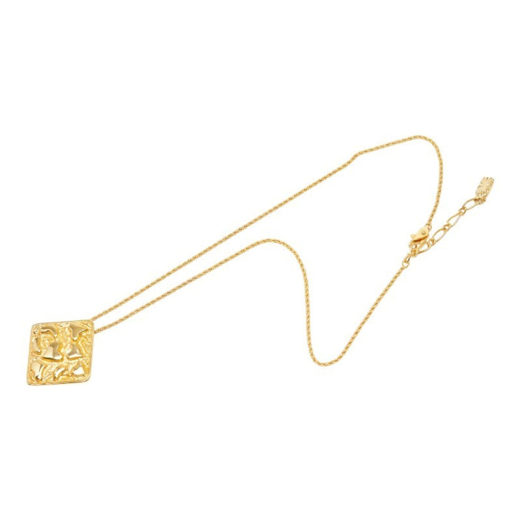 Heart Square Chain Pendant Necklace Gold Plated
