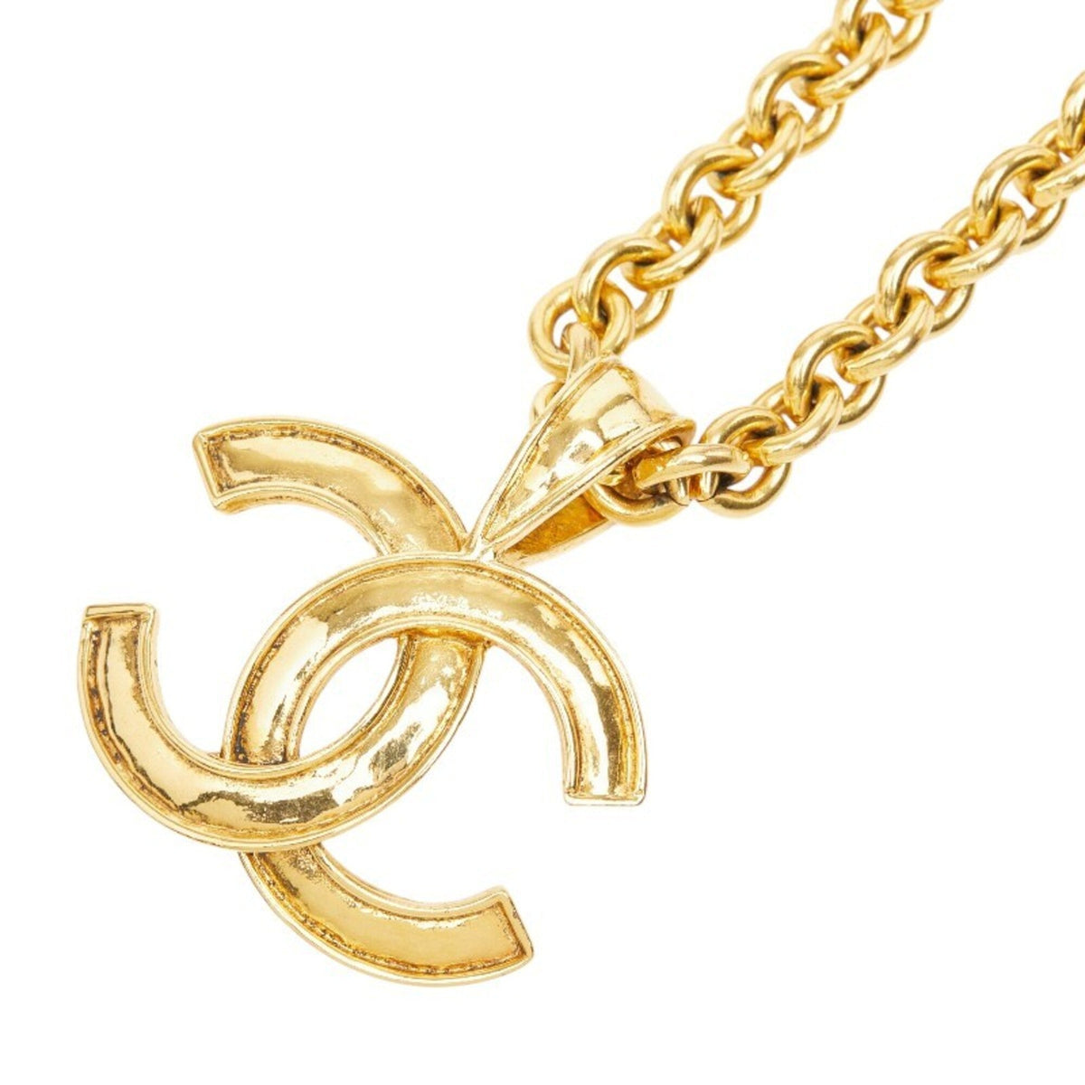 CC Logo Chain Pendant Necklace Metal