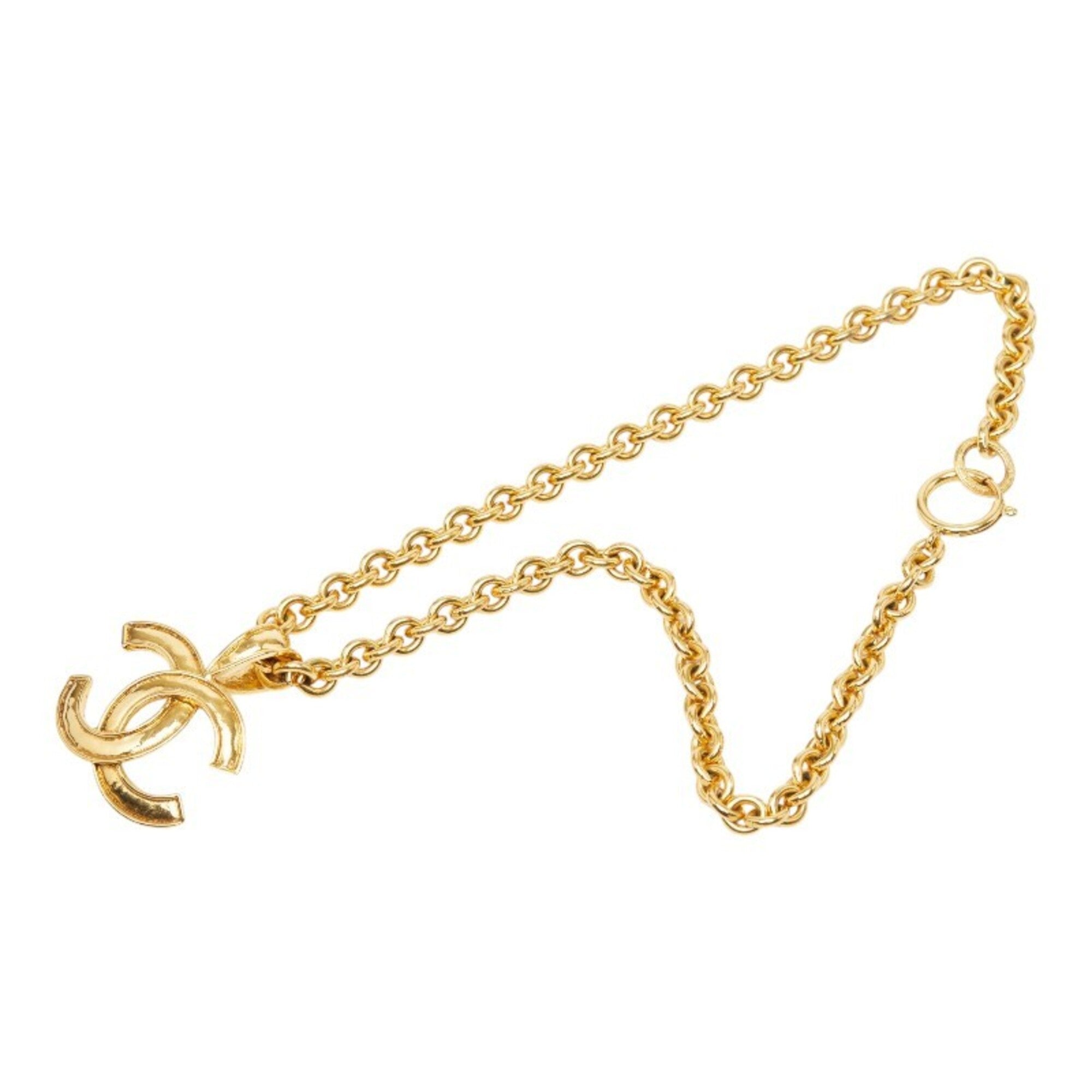 CC Logo Chain Pendant Necklace Metal