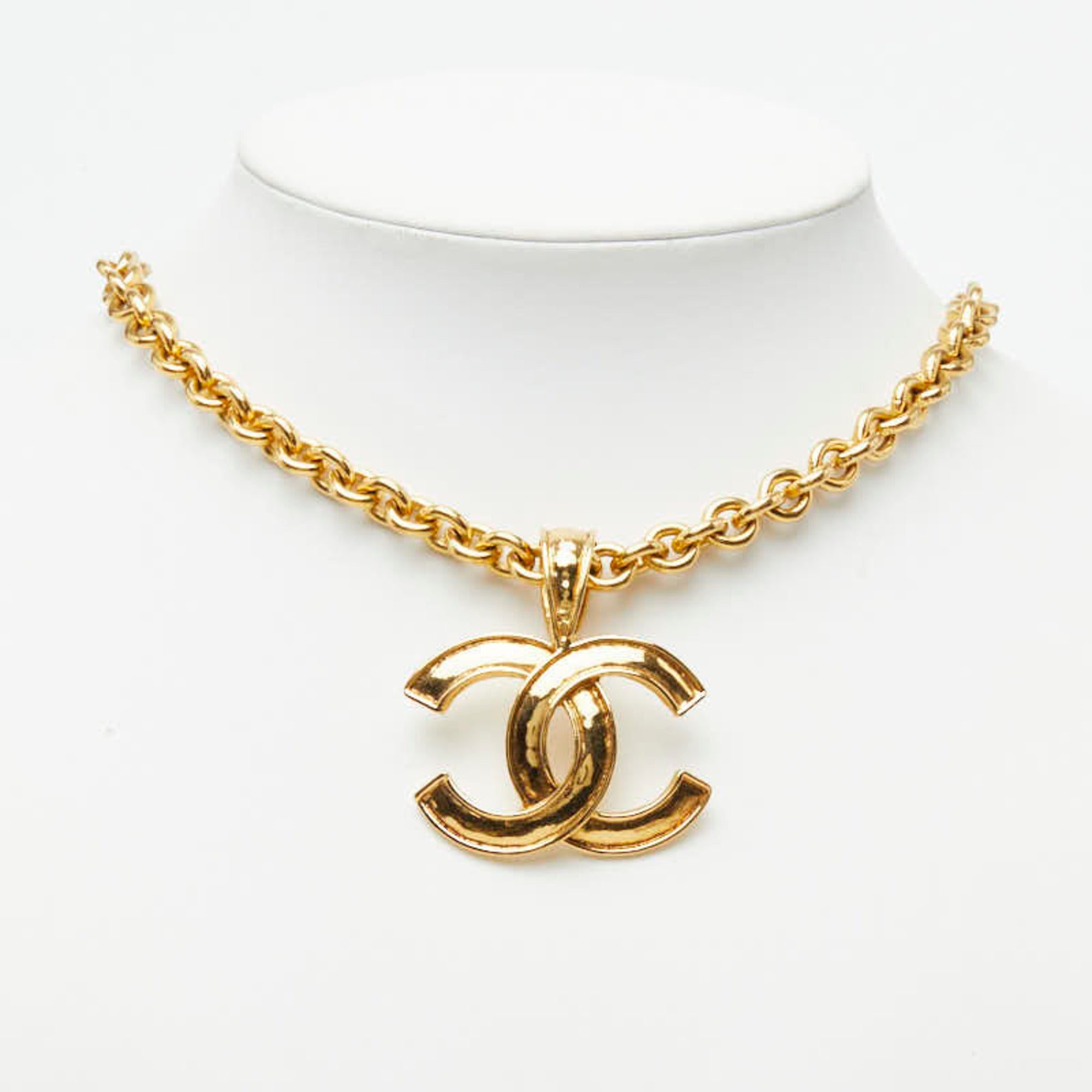 CC Logo Chain Pendant Necklace Metal