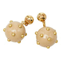 CC Logo Stud Ball Earrings Gold-Tone Metal