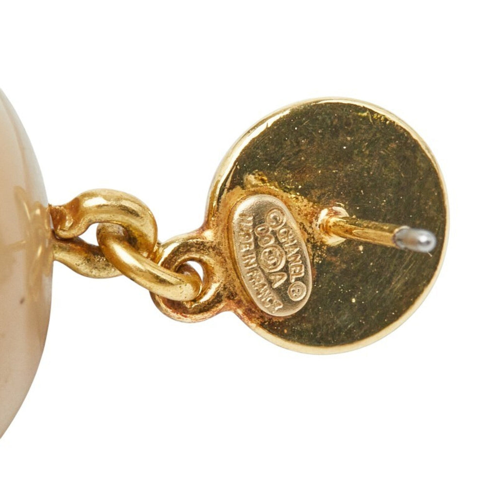 CC Logo Stud Ball Earrings Gold-Tone Metal