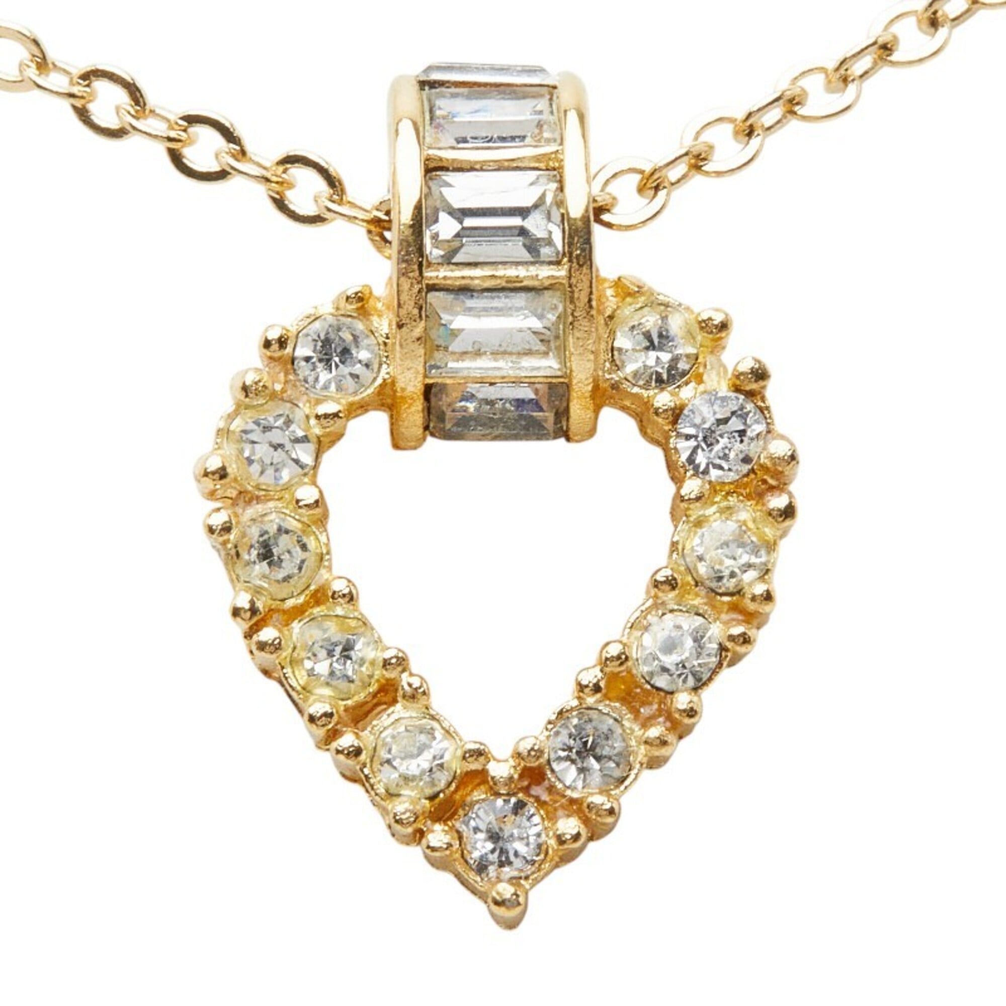 Pendant Necklace Gold Rhinestone