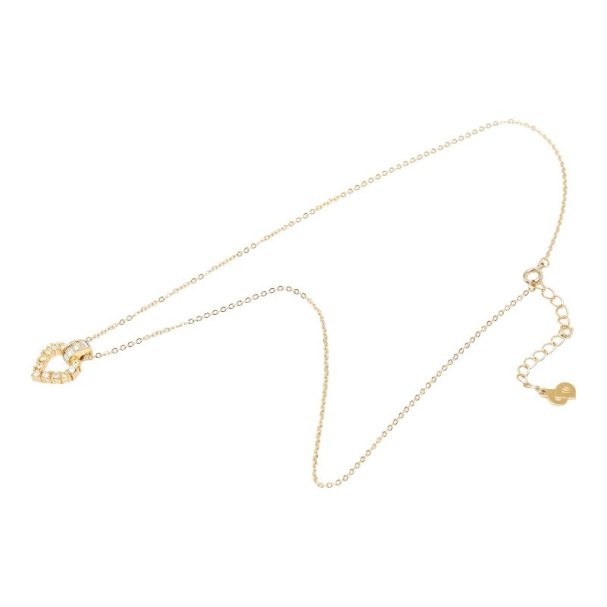 Pendant Necklace Gold Rhinestone