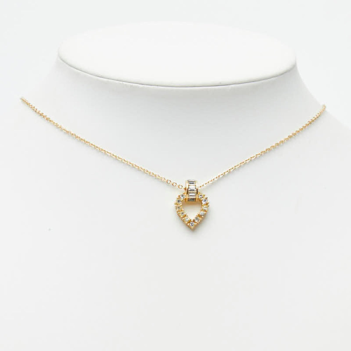 Pendant Necklace Gold Rhinestone