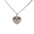 CC Logo Heart Pendant Necklace Gold-Tone Metal