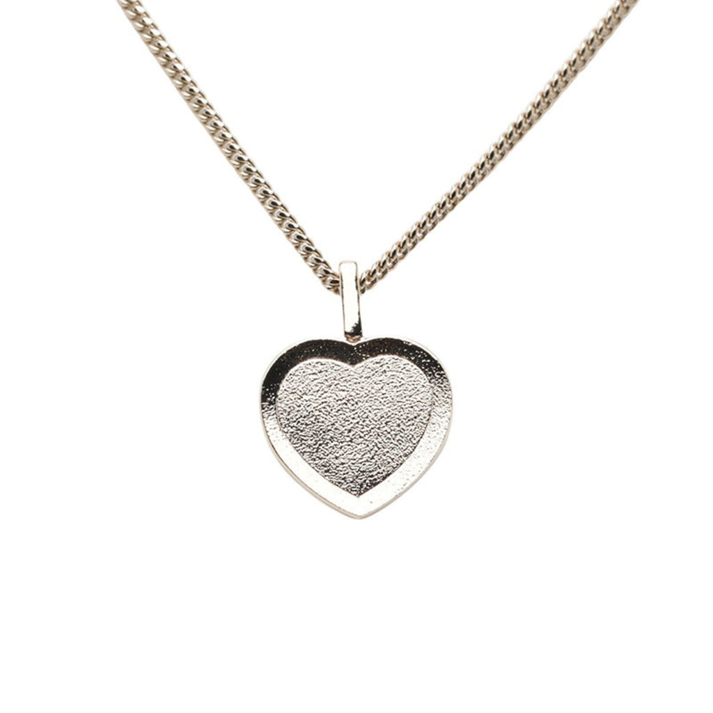 CC Logo Heart Pendant Necklace Gold-Tone Metal