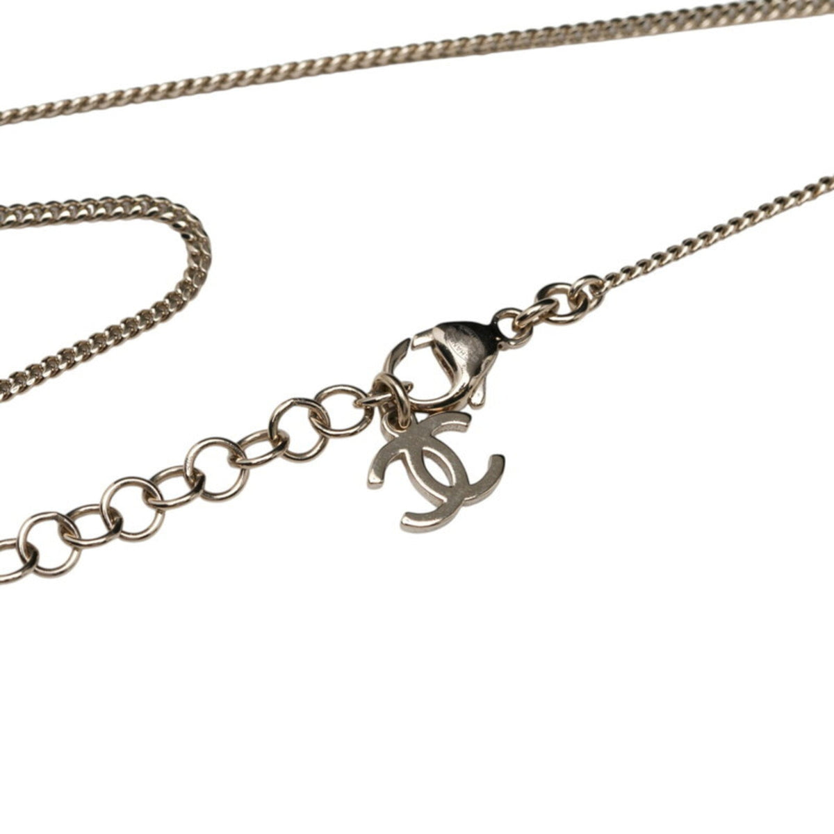 CC Logo Heart Pendant Necklace Gold-Tone Metal