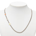 Monogram Pendant Necklace Silver Metal