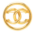 CC Logo Round Brooch Metal