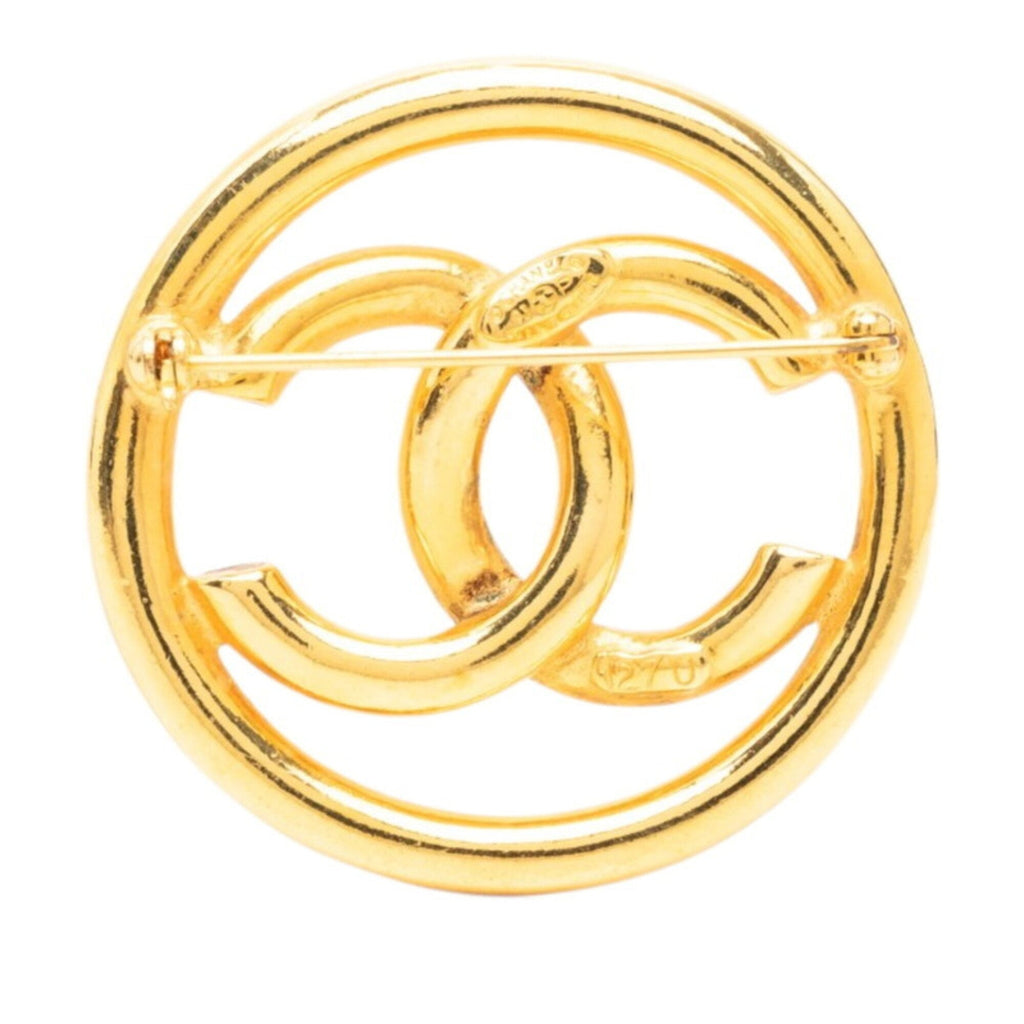 CC Logo Round Brooch Metal