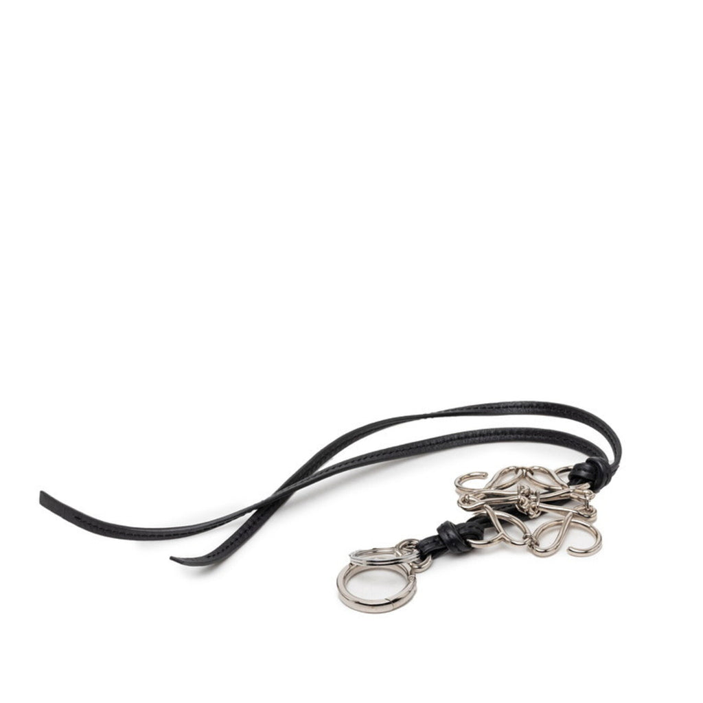 Bag Charm Leather Black and Silver Handbag Charm