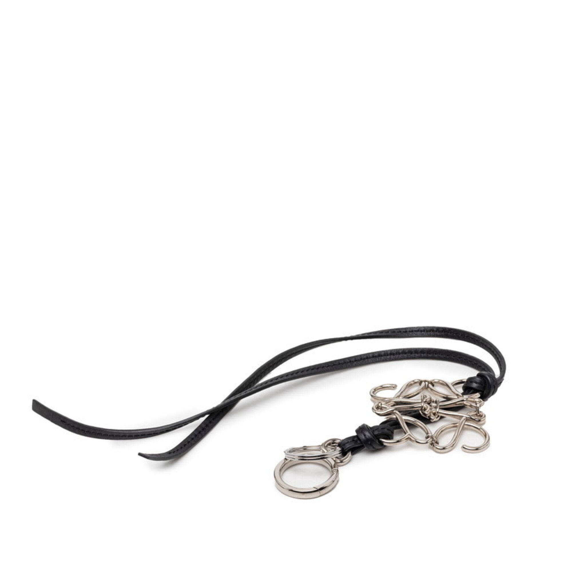 Bag Charm Leather Black and Silver Handbag Charm