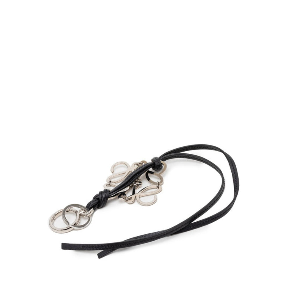 Bag Charm Leather Black and Silver Handbag Charm