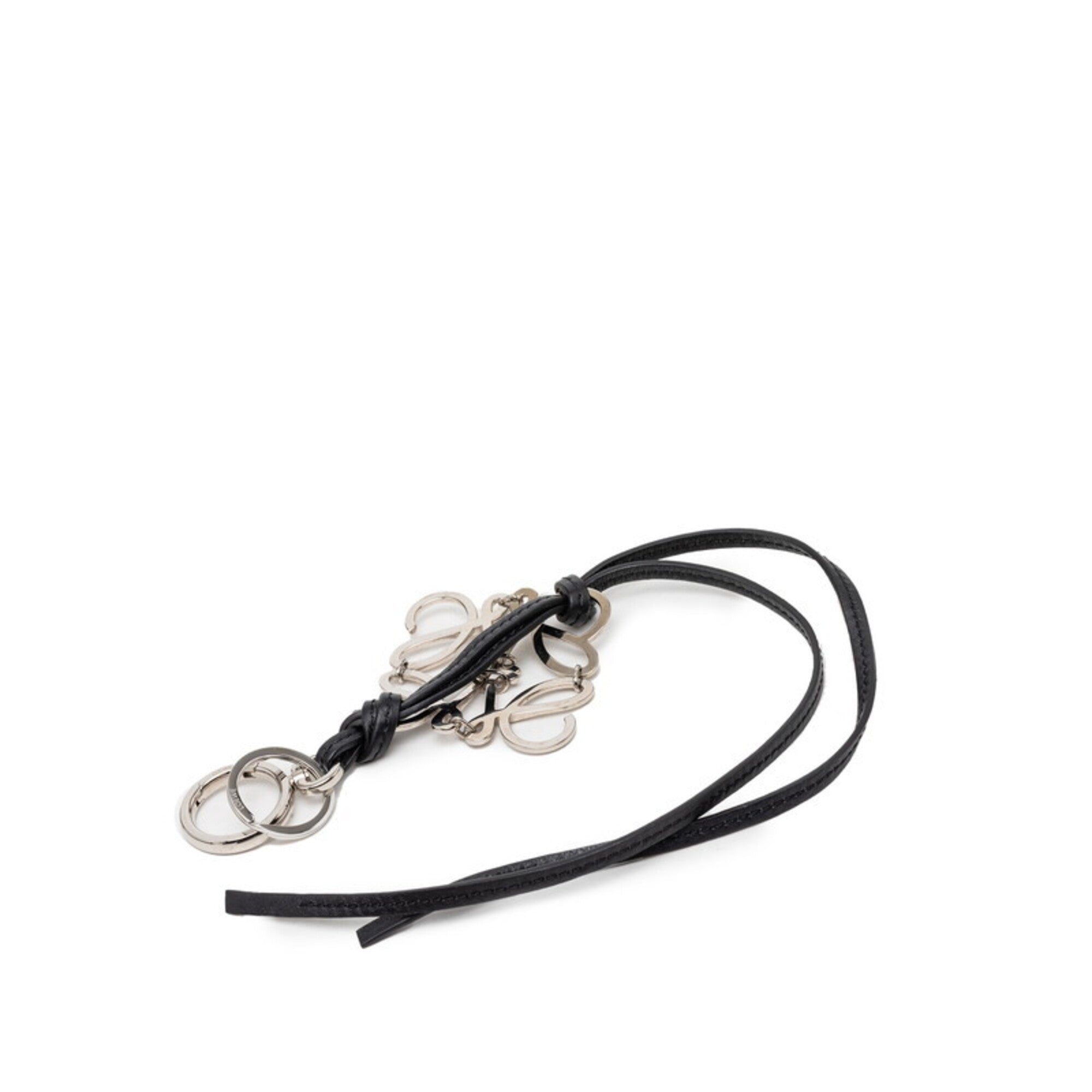 Bag Charm Leather Black and Silver Handbag Charm