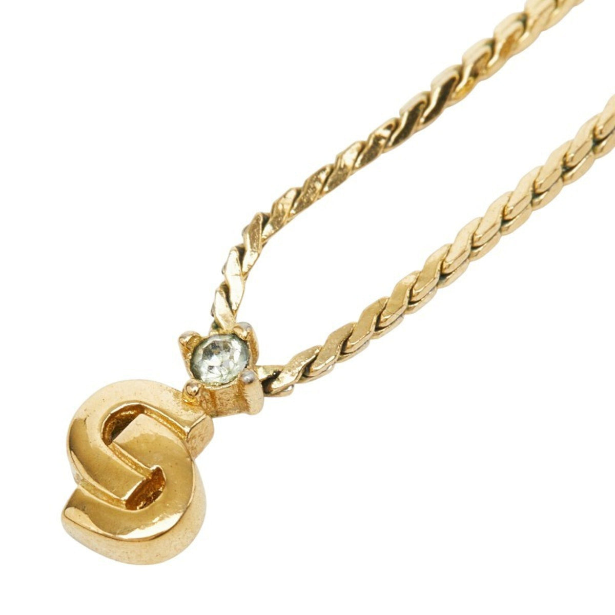 Pendant Necklace Gold Plated Rhinestone