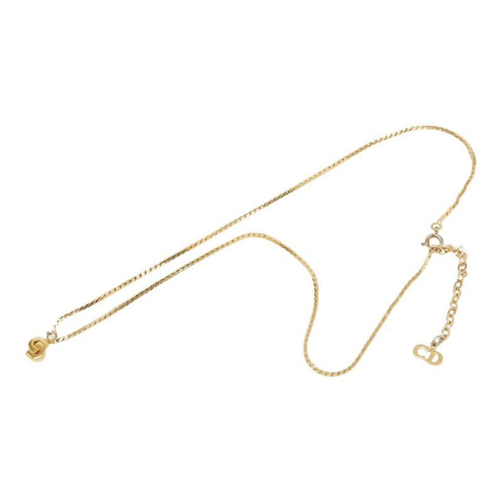 Pendant Necklace Gold Plated Rhinestone