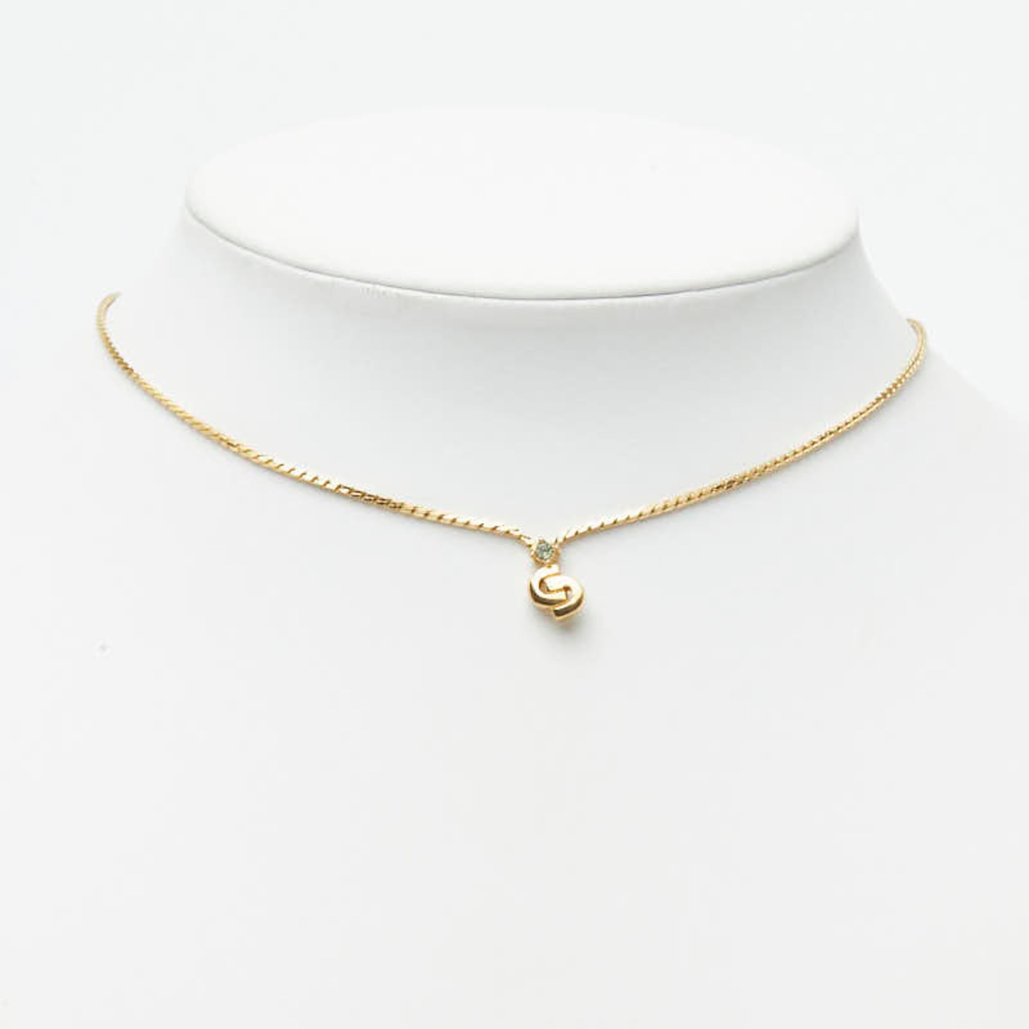 Pendant Necklace Gold Plated Rhinestone